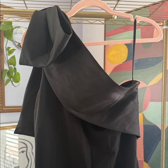 Betsy & Adam Size 14 Carmela Long Scuba Crepe Dress /Gown with Satin Bow - Picture 12 of 16